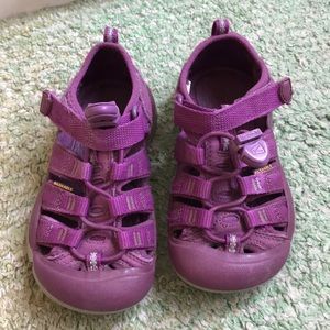KEEN Sandals Toddler Kid's Girl's Purple & Gray Waterproof Sport Shoes Size 10